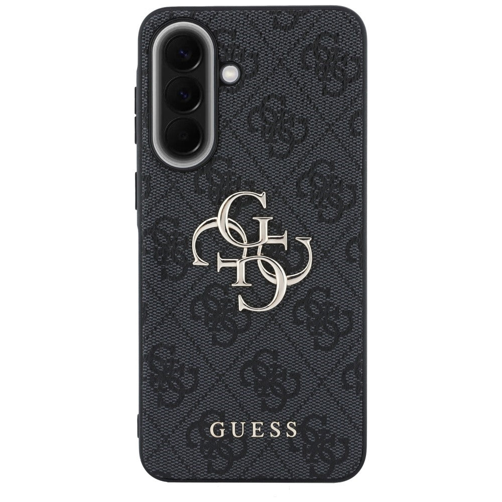Guess Leather 4G Metal Logo dėklas Samsung Galaxy A57 5G - juodas -- Samsung Galaxy A57