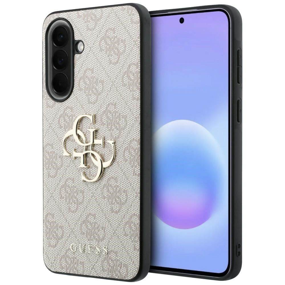 Guess Leather 4G Metal Logo dėklas Samsung Galaxy A57 5G - rožinis -- Samsung Galaxy A57