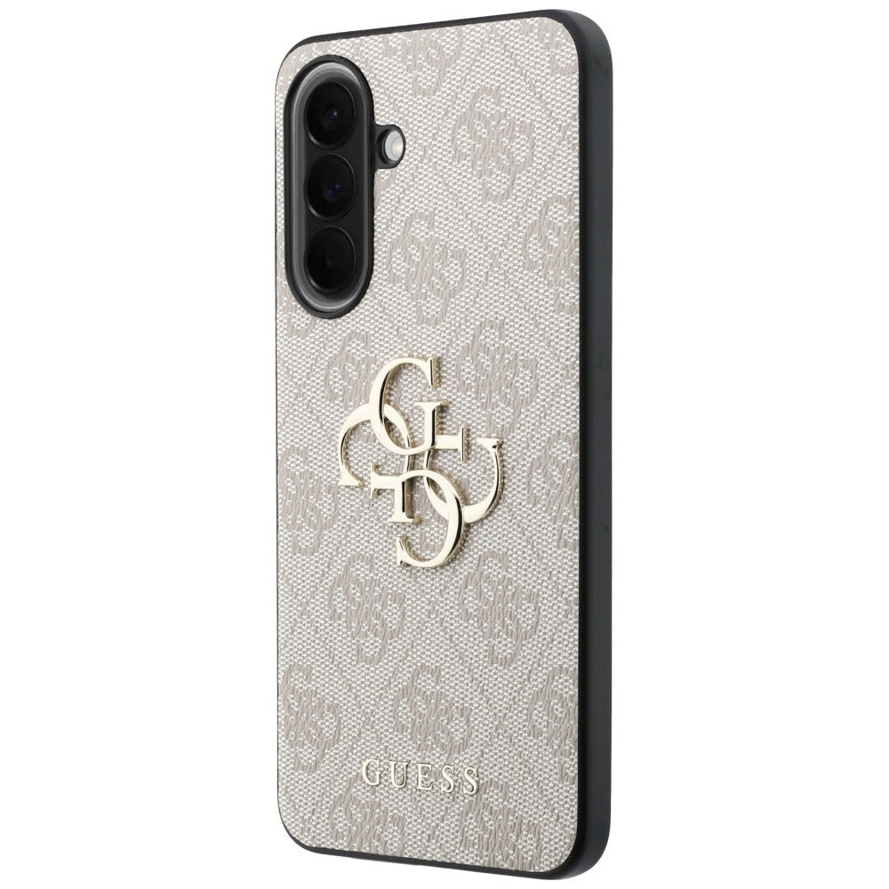 Guess Leather 4G Metal Logo dėklas Samsung Galaxy A57 5G - rožinis -- Samsung Galaxy A57