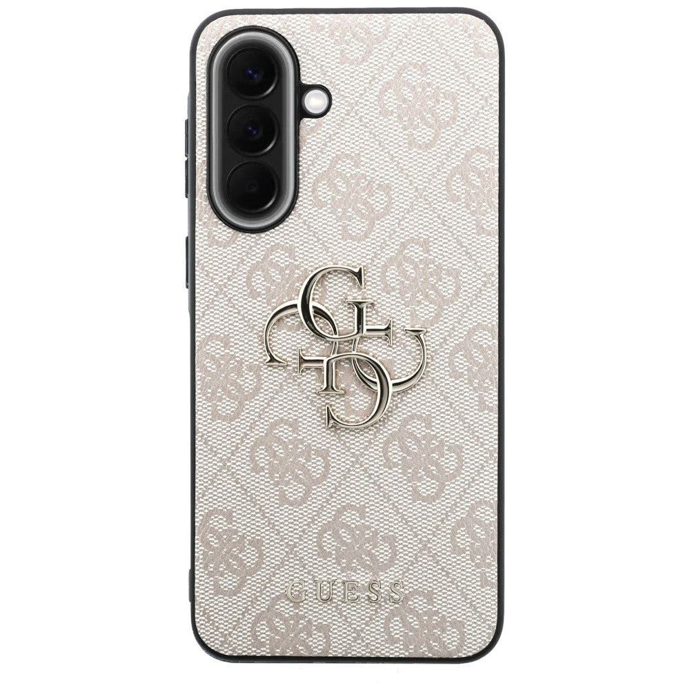 Guess Leather 4G Metal Logo dėklas Samsung Galaxy A57 5G - rožinis -- Samsung Galaxy A57