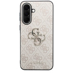 Guess Leather 4G Metal Logo dėklas Samsung Galaxy A57 5G - rožinis -- Samsung Galaxy A57