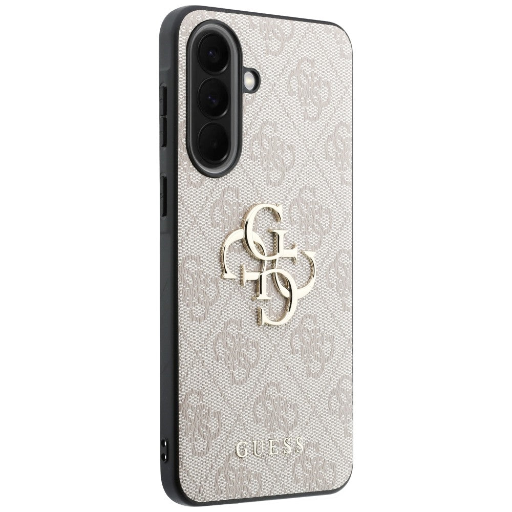 Guess Leather 4G Metal Logo dėklas Samsung Galaxy A57 5G - rožinis -- Samsung Galaxy A57