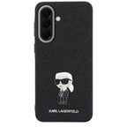 Karl Lagerfeld Fixed Glitter Ikonik Logo Metal Pin dėklas Samsung Galaxy A37 5G - juodas -- Samsung Galaxy A37 5G