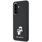 Karl Lagerfeld Saffiano w/ K&C Metal Logo dėklas Samsung Galaxy A57 5G - juodas -- Samsung Galaxy A57