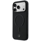 Mercedes Leather 3D MagSafe dėklas iPhone 17 Pro - juodas -- iPhone 17 Pro