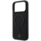 Mercedes Leather 3D MagSafe dėklas iPhone 17 Pro - juodas -- iPhone 17 Pro