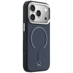 Mercedes Leather 3D MagSafe dėklas iPhone 17 Pro - tamsiai mėlynas -- iPhone 17 Pro