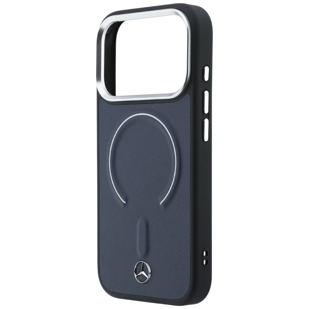 Mercedes Leather 3D MagSafe dėklas iPhone 17 Pro - tamsiai mėlynas -- iPhone 17 Pro