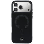 Mercedes Leather 3D MagSafe dėklas iPhone 17 Pro Max - juodas -- iPhone 17 Pro Max