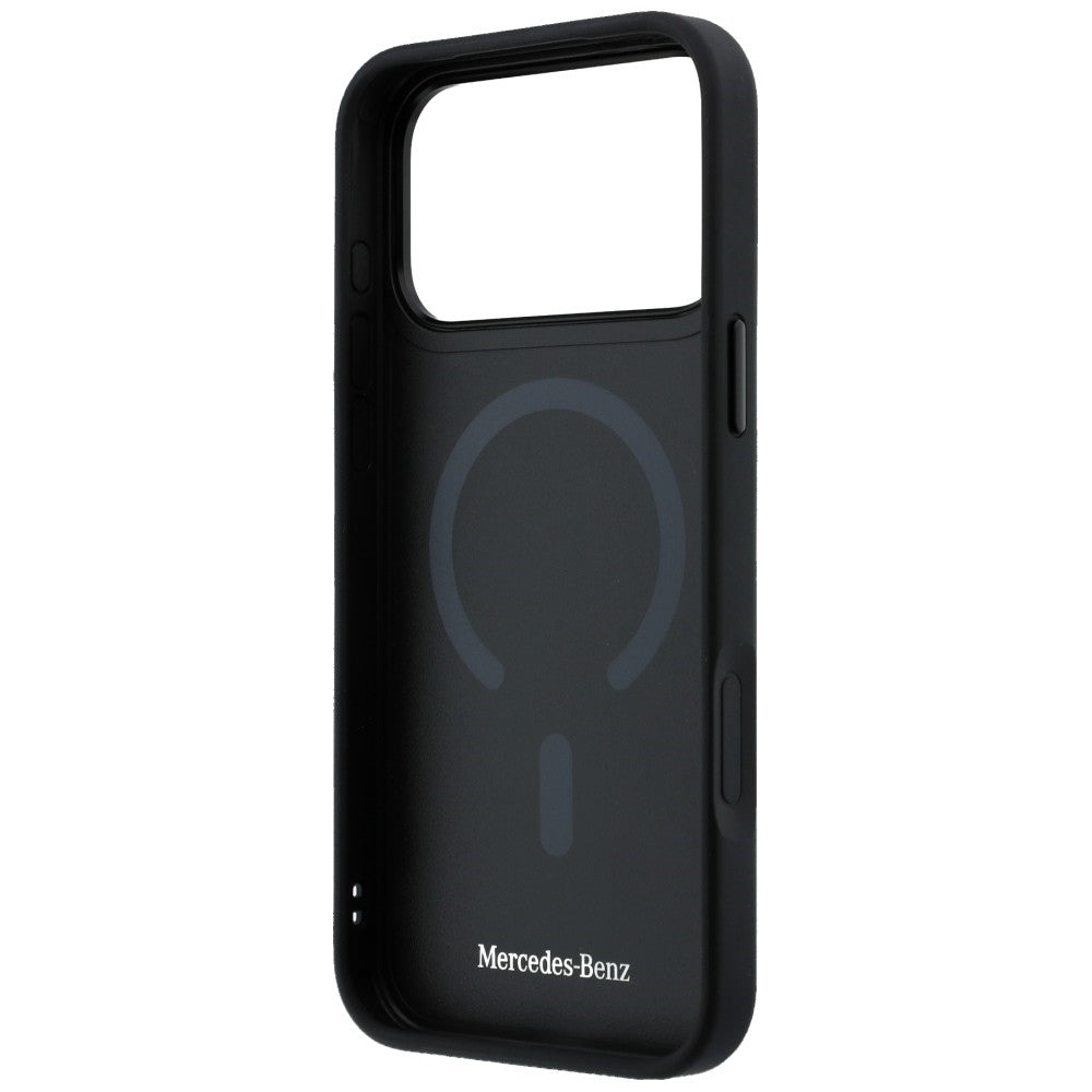 Mercedes Leather 3D MagSafe dėklas iPhone 17 Pro Max - juodas -- iPhone 17 Pro Max