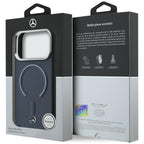 Mercedes Leather 3D MagSafe dėklas iPhone 17 Pro Max - tamsiai mėlynas -- iPhone 17 Pro Max