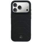 Mercedes Leather Mesh with Bow Line MagSafe dėklas iPhone 17 Pro - juodas -- iPhone 17 Pro