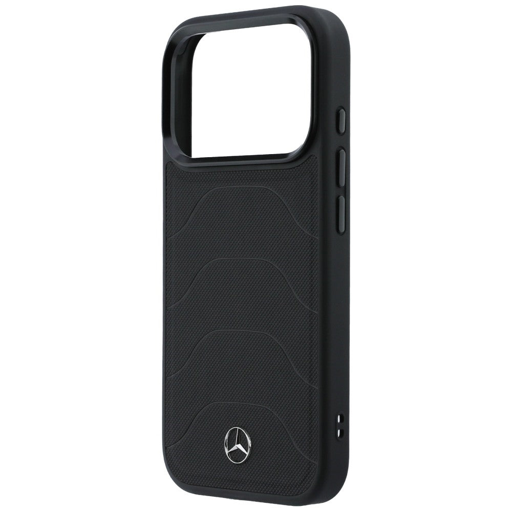 Mercedes Leather Mesh with Bow Line MagSafe dėklas iPhone 17 Pro - juodas -- iPhone 17 Pro