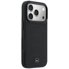 Mercedes Leather Mesh with Bow Line MagSafe dėklas iPhone 17 Pro Max - juodas -- iPhone 17 Pro Max
