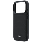 Mercedes Leather Mesh with Bow Line MagSafe dėklas iPhone 17 Pro Max - juodas -- iPhone 17 Pro Max