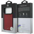 Mercedes Leather Mesh with Bow Line MagSafe dėklas iPhone 17 Pro Max - raudonas -- iPhone 17 Pro Max