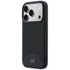 Mercedes Leather Wood Effect and Curve MagSafe dėklas iPhone 17 Pro Max - juodas -- iPhone 17 Pro Max