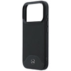 Mercedes Leather Wood Effect and Curve MagSafe dėklas iPhone 17 Pro Max - juodas -- iPhone 17 Pro Max