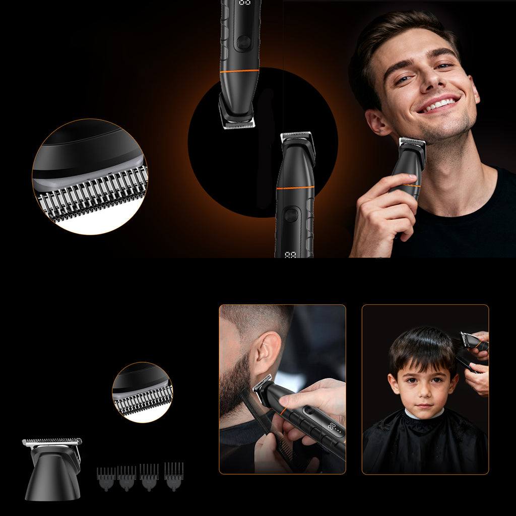 MAXGROOM LK-892 universalusis apjuostuvas su pakeičiamais antgaliais - juodas -- Hair Clippers & Trimmers