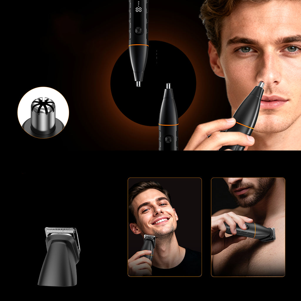 MAXGROOM LK-892 universalusis apjuostuvas su pakeičiamais antgaliais - juodas -- Hair Clippers & Trimmers