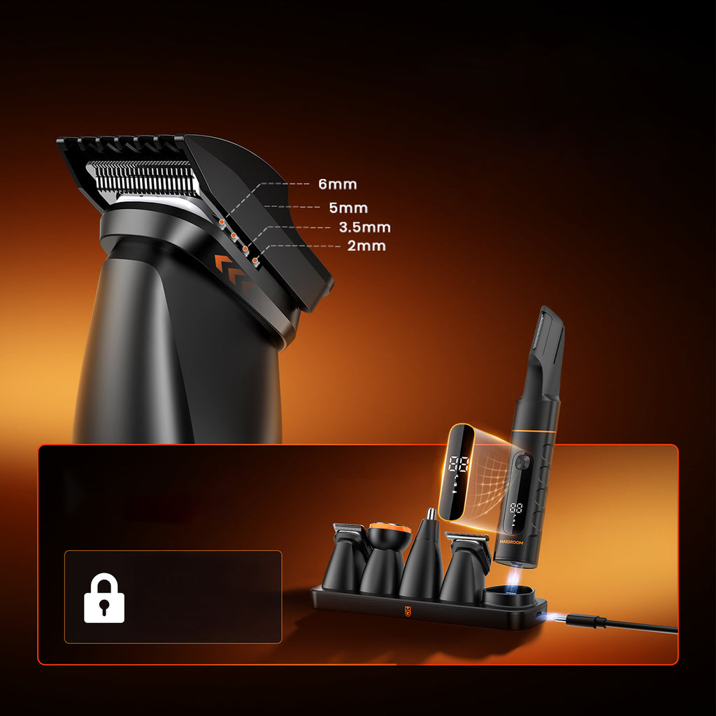 MAXGROOM LK-892 universalusis apjuostuvas su pakeičiamais antgaliais - juodas -- Hair Clippers & Trimmers