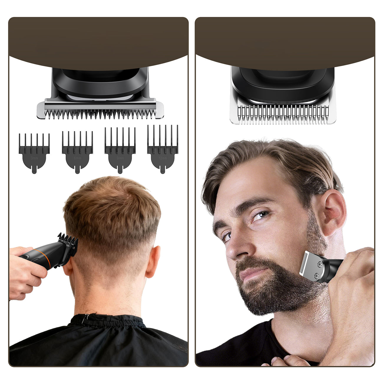 MAXGROOM LK-892 universalusis apjuostuvas su pakeičiamais antgaliais - juodas -- Hair Clippers & Trimmers