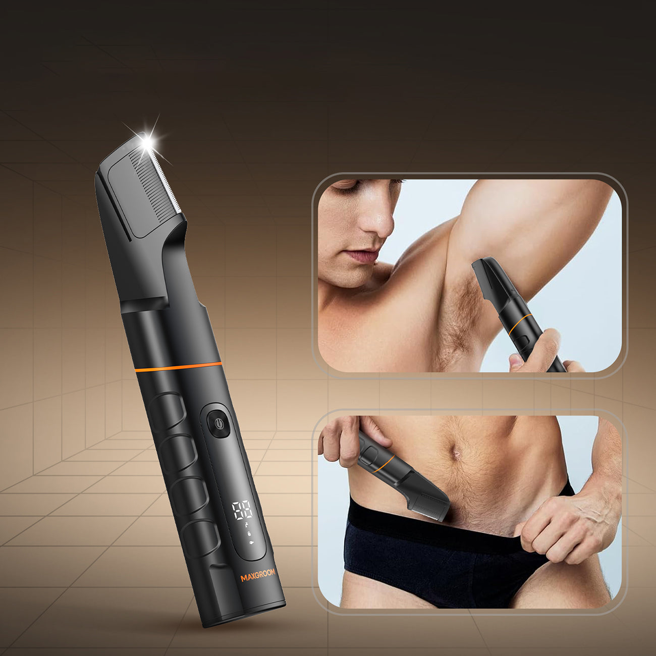 MAXGROOM LK-892 universalusis apjuostuvas su pakeičiamais antgaliais - juodas -- Hair Clippers & Trimmers