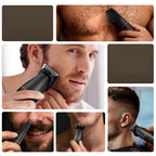 MAXGROOM LK-892 universalusis apjuostuvas su pakeičiamais antgaliais - juodas -- Hair Clippers & Trimmers