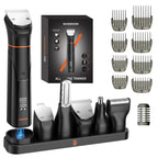 MAXGROOM JK-666 6 in 1 apjuostuvas barzai, plaukams, kūnui, nosiai ir ausims IPX6 - juodas -- Hair Clippers & Trimmers