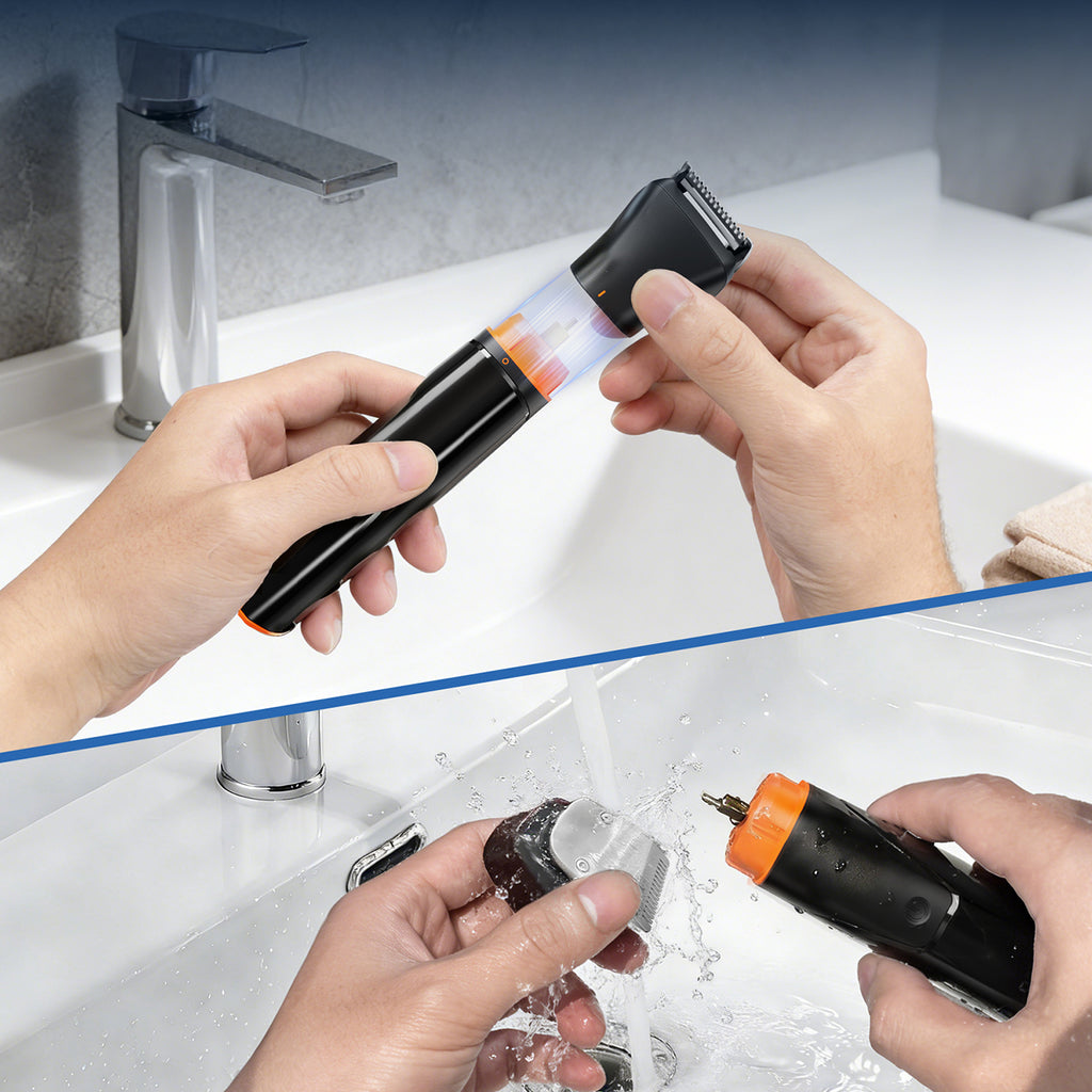 MAXGROOM JK-666 6 in 1 apjuostuvas barzai, plaukams, kūnui, nosiai ir ausims IPX6 - juodas -- Hair Clippers & Trimmers