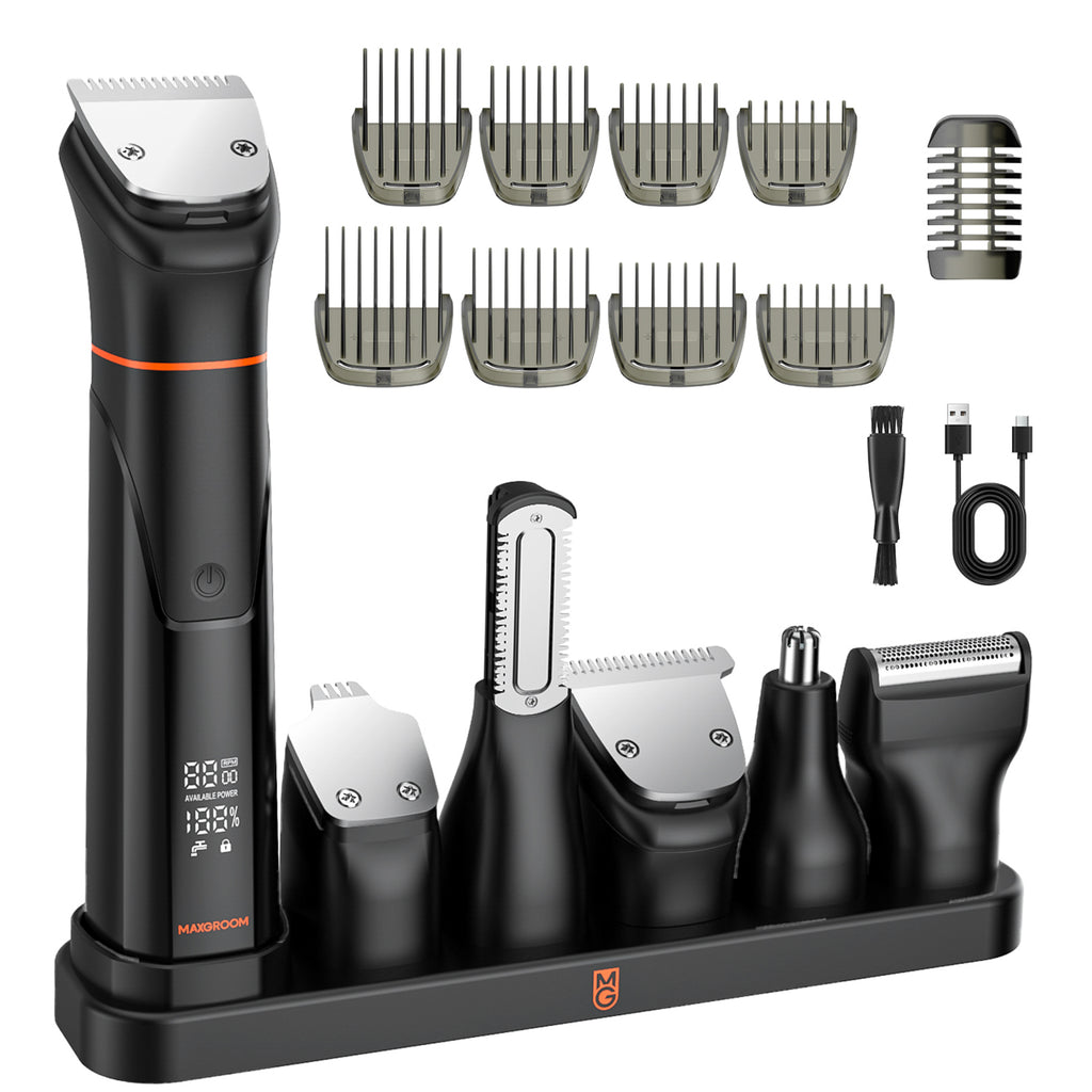 MAXGROOM JK-666 6 in 1 apjuostuvas barzai, plaukams, kūnui, nosiai ir ausims IPX6 - juodas -- Hair Clippers & Trimmers