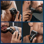 MAXGROOM JK-666 6 in 1 apjuostuvas barzai, plaukams, kūnui, nosiai ir ausims IPX6 - juodas -- Hair Clippers & Trimmers