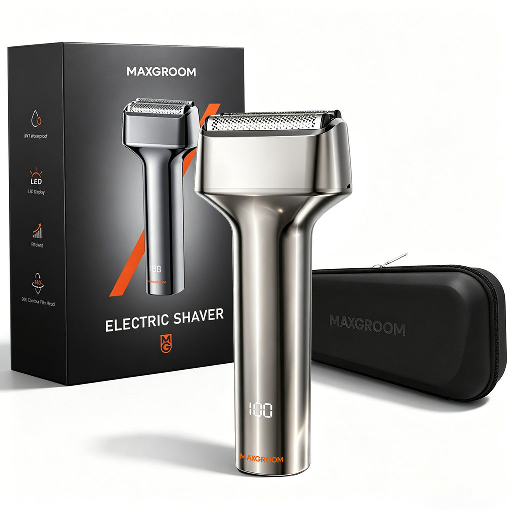 MAXGROOM WF-2037D folio elektrinė skustuva IPX7 - sidabrinė -- Hair Clippers & Trimmers