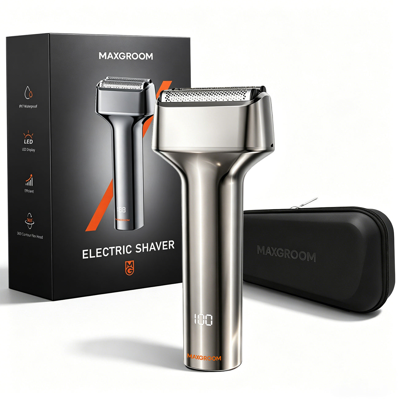 MAXGROOM WF-2037D folio elektrinė skustuva IPX7 - sidabrinė -- Hair Clippers & Trimmers