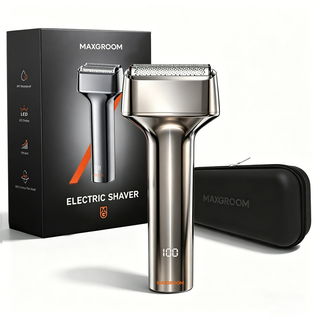 MAXGROOM WF-2037D folio elektrinė skustuva IPX7 - sidabrinė -- Hair Clippers & Trimmers