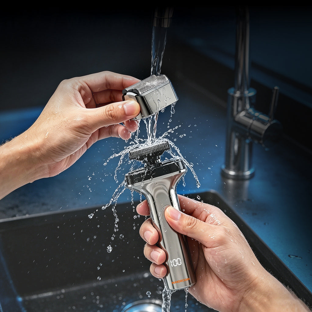 MAXGROOM WF-2037D folio elektrinė skustuva IPX7 - sidabrinė -- Hair Clippers & Trimmers