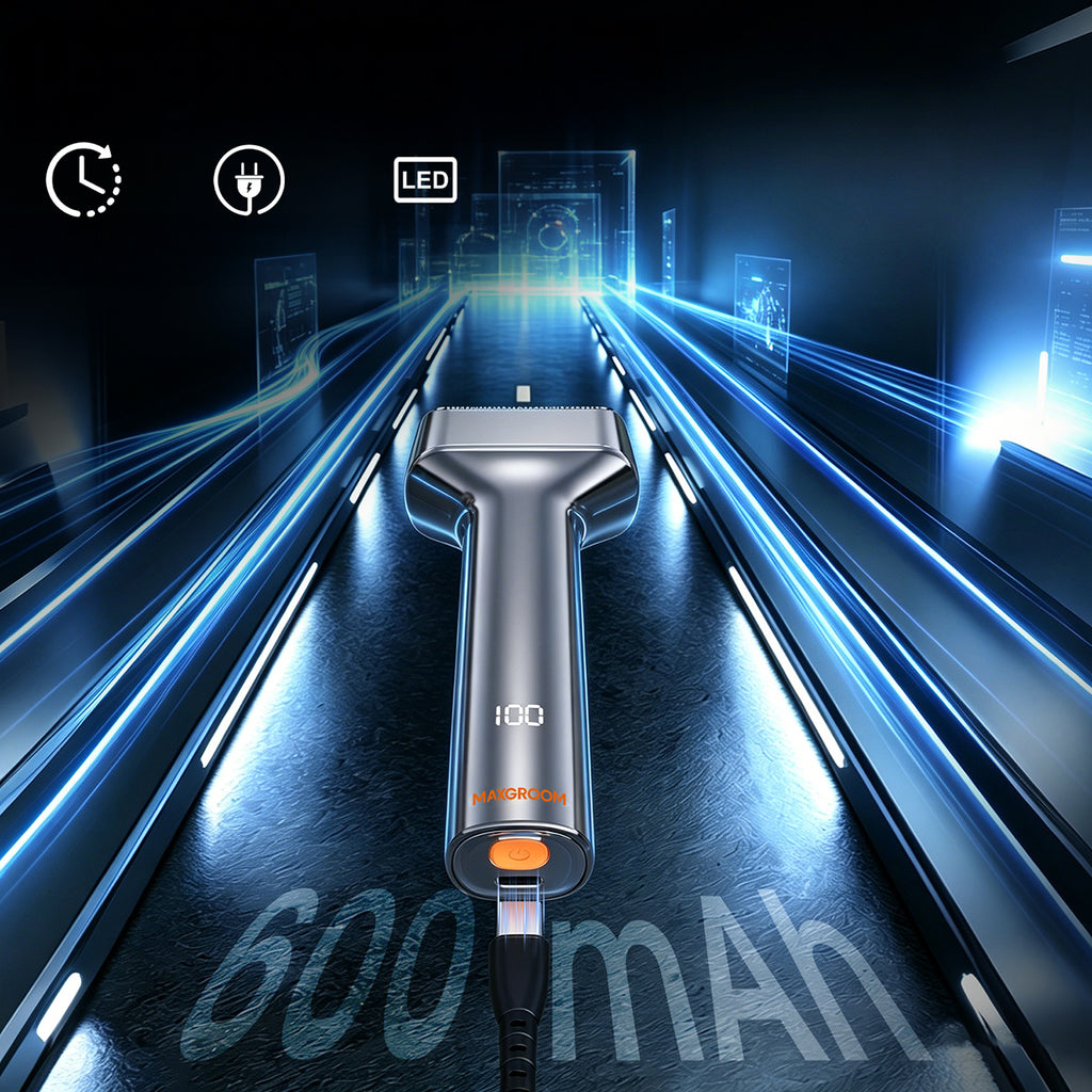 MAXGROOM WF-2037D folio elektrinė skustuva IPX7 - sidabrinė -- Hair Clippers & Trimmers