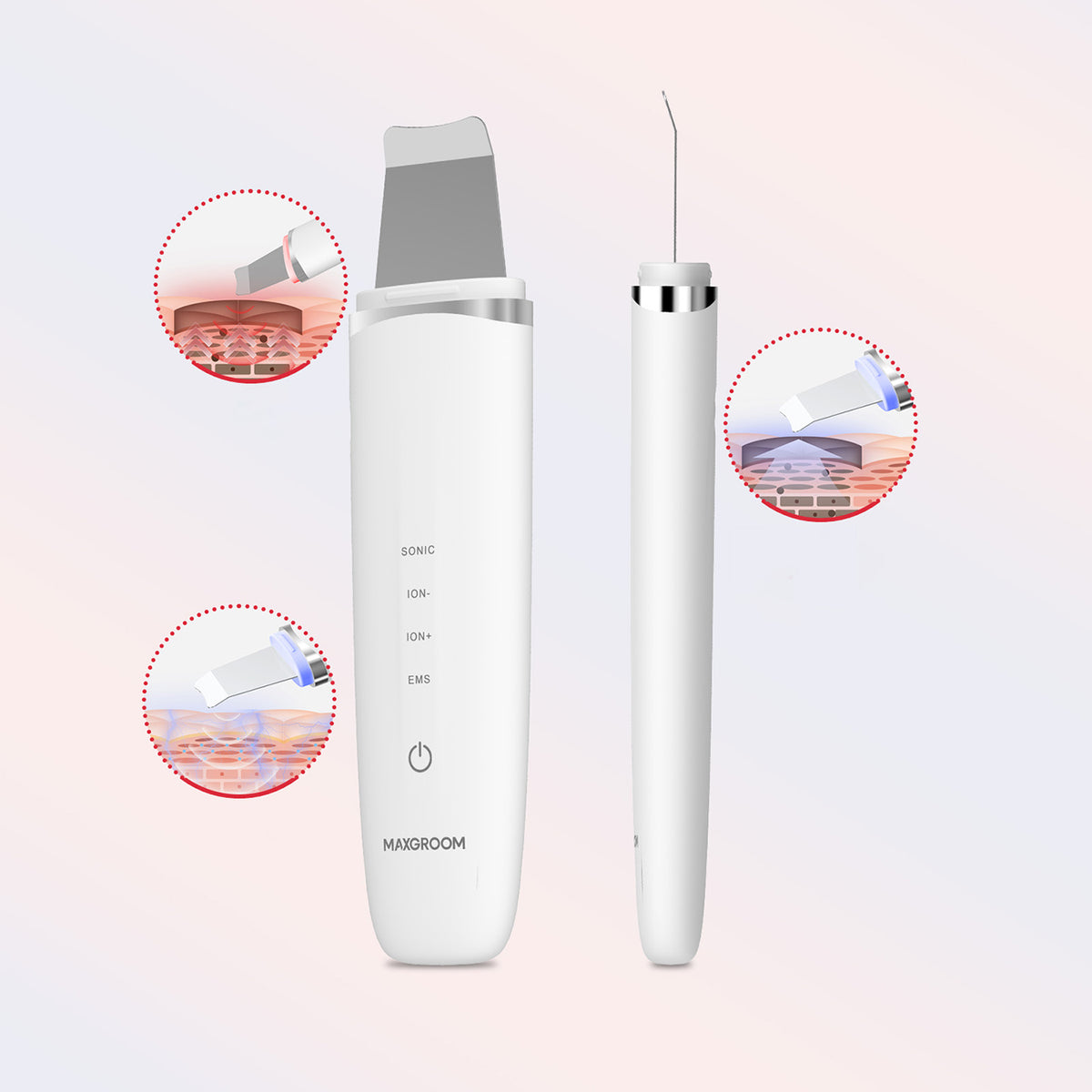 MAXGROOM M-169 ultragarsinis kavitacijos ir LED šviesos terapija - balta -- Uncategorized