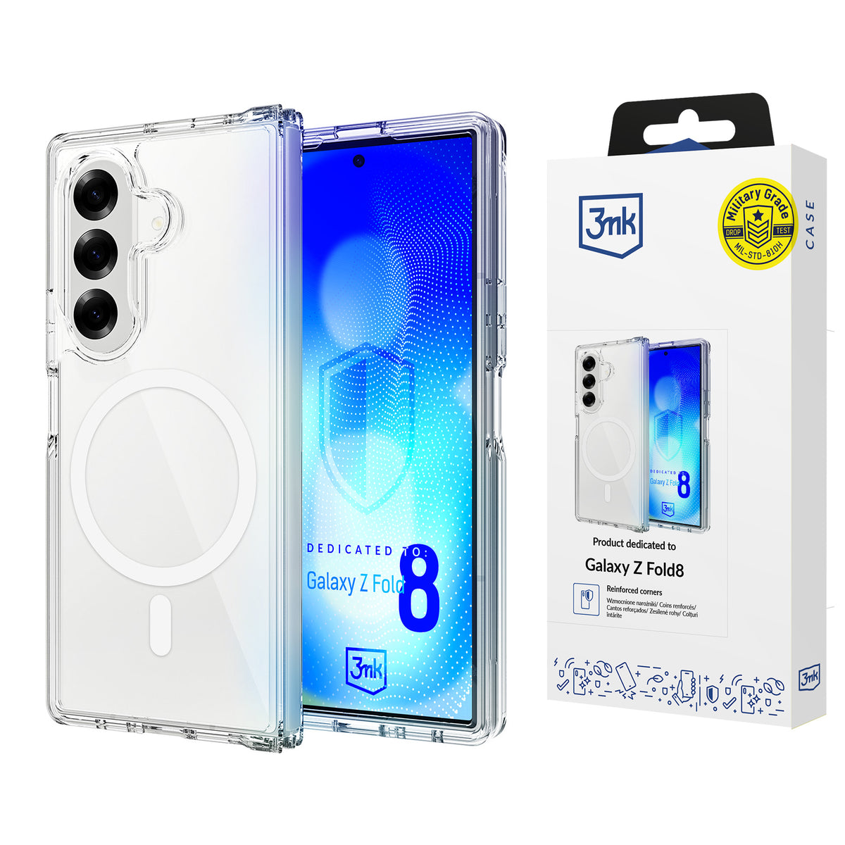 Dėklas 3mk Armor MagCase skirtas Samsung Galaxy Z Fold 8 Ultra - skaidrus -- Samsung Galaxy Z Fold 8 Ultra