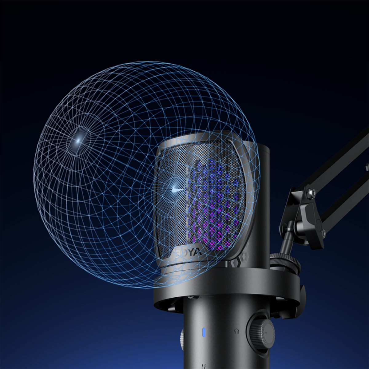 BOYA CastMic G40B laidinis žaidimų mikrofonas su ranka, USB-C - juodas -- Microphones