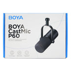 BOYA CastMic P60 Laidinis USB XLR studijinis mikrofonas - juodas -- Microphones