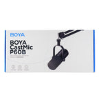BOYA CastMic P60B studijos mikrofonas su koja, laidinis USB XLR - juodas -- Microphones