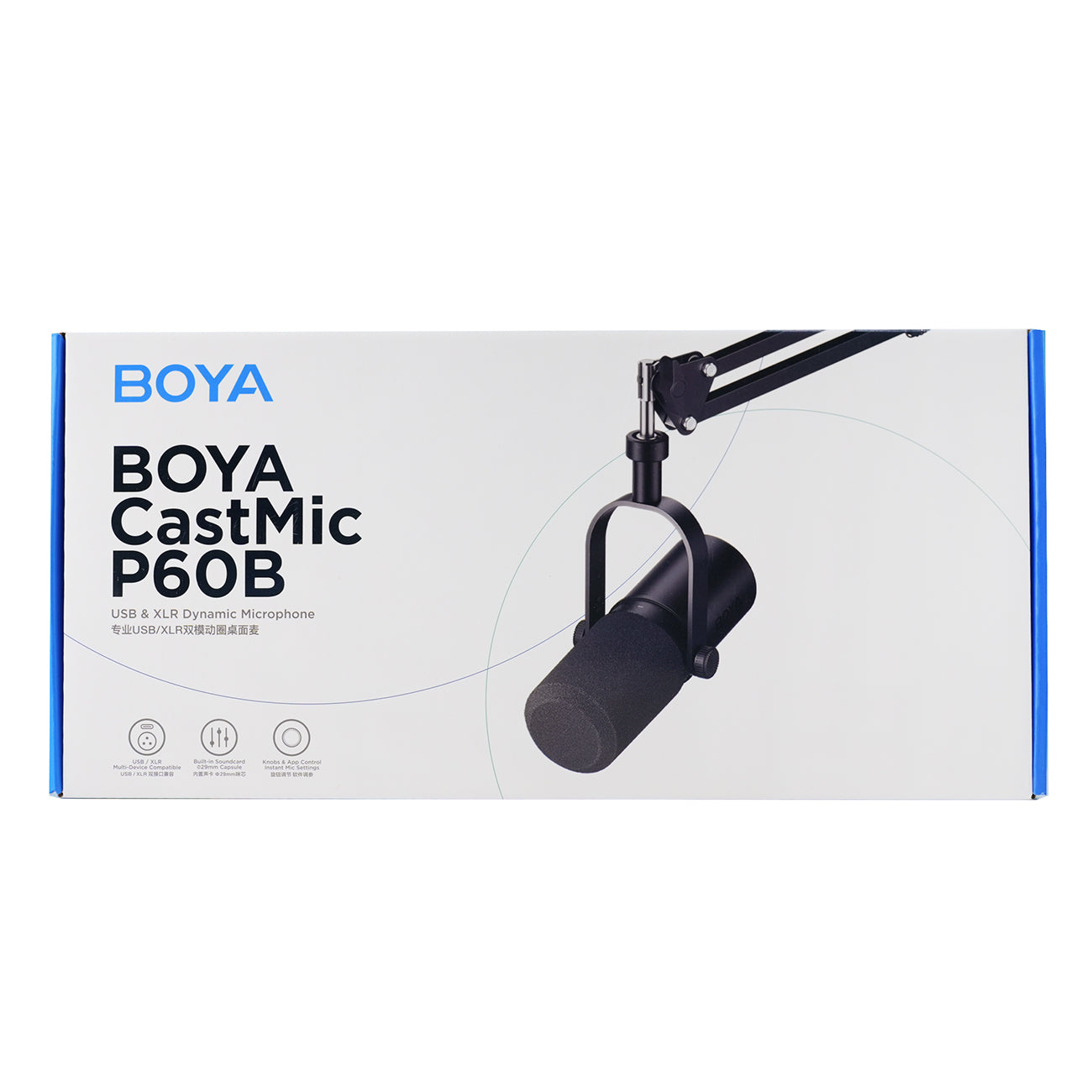 BOYA CastMic P60B studijos mikrofonas su koja, laidinis USB XLR - juodas -- Microphones