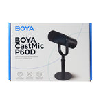 BOYA CastMic P60D studijos mikrofonas su stovu, laidinis USB XLR - juodas -- Microphones