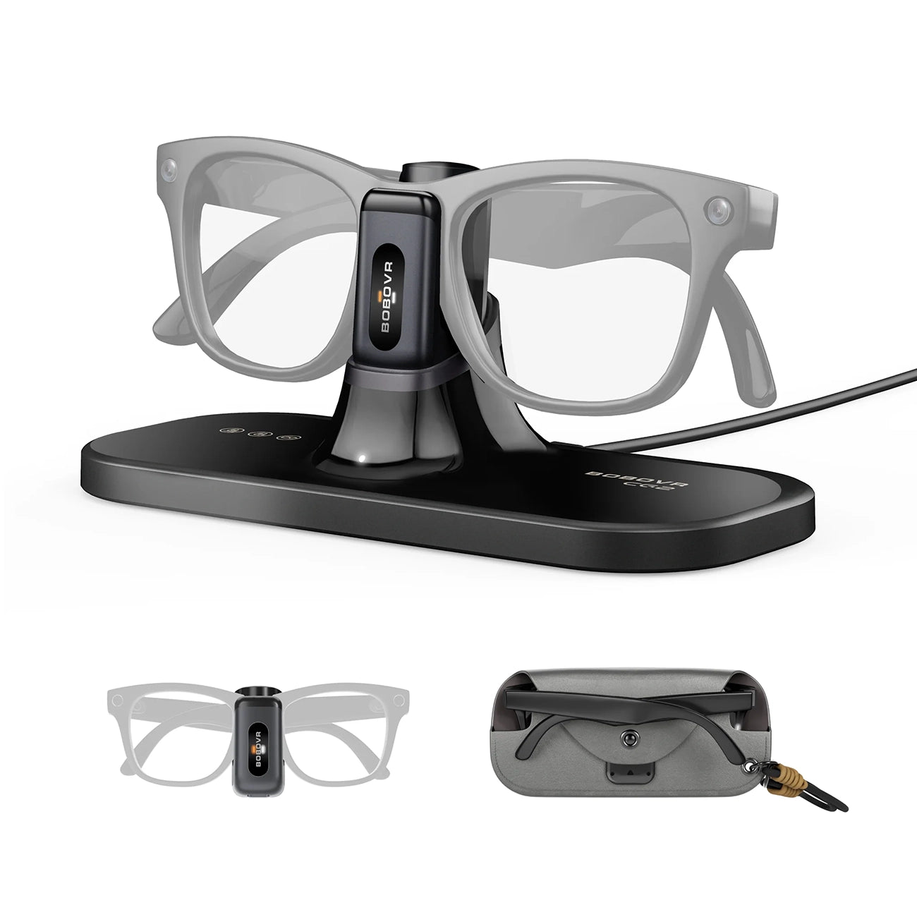 BoboVR CG2 3in1 Įkrovimo Stotis Smart Akinius su Spaustuku 350 mAh ir Etui - Juoda -- Gaming Accessories