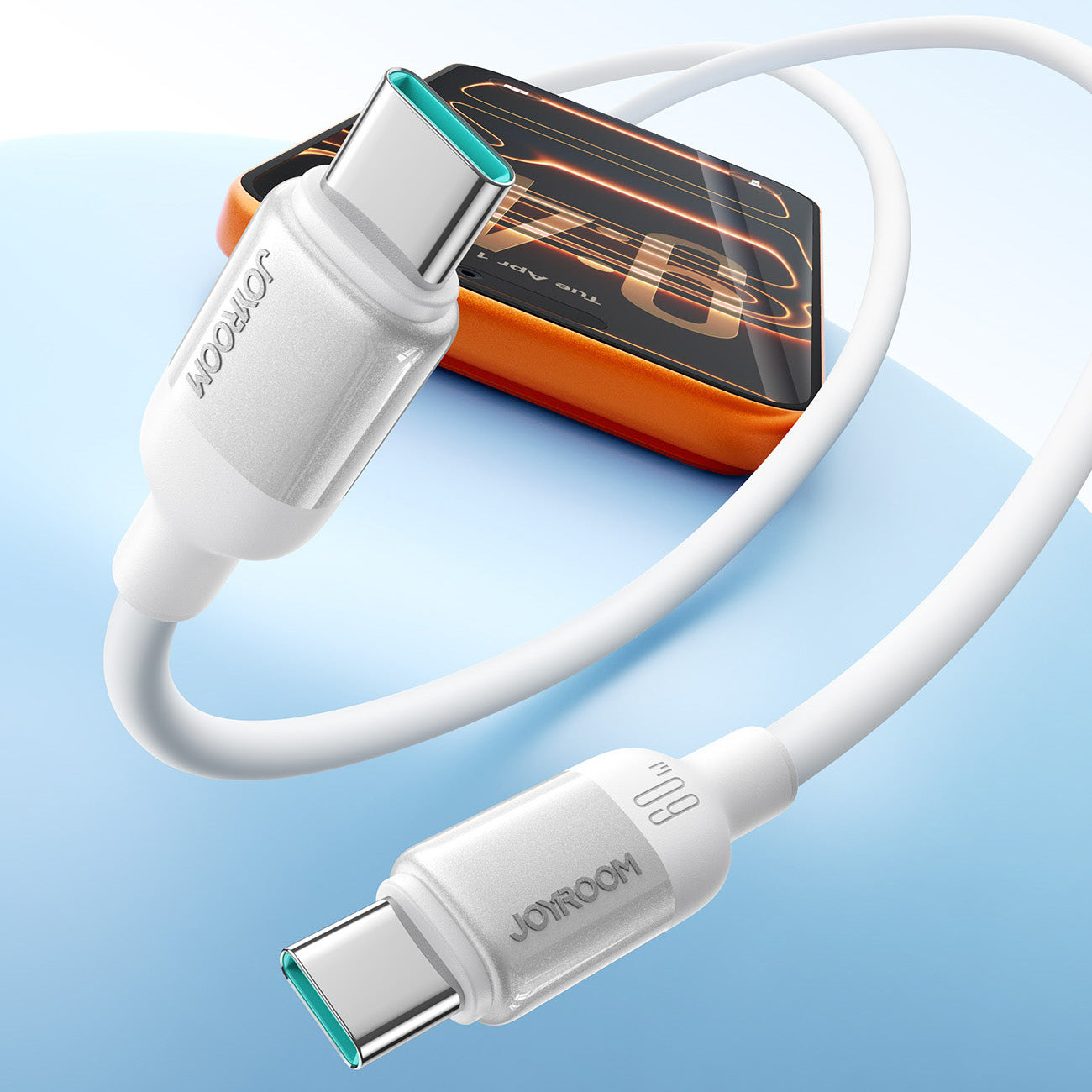 Joyroom S-A62 Lively Series 60W USB-C - USB-C kabelis 1,2m - balta -- Cell phone cables