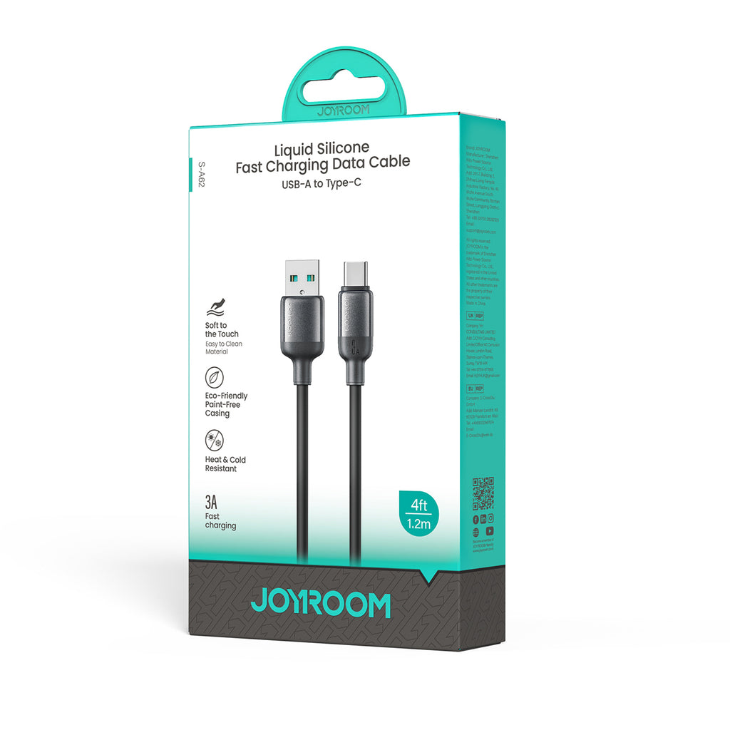 Joyroom S-A62 Lively Series 3A USB-A - USB-C kabelis 1,2 m - juoda -- Cell phone cables