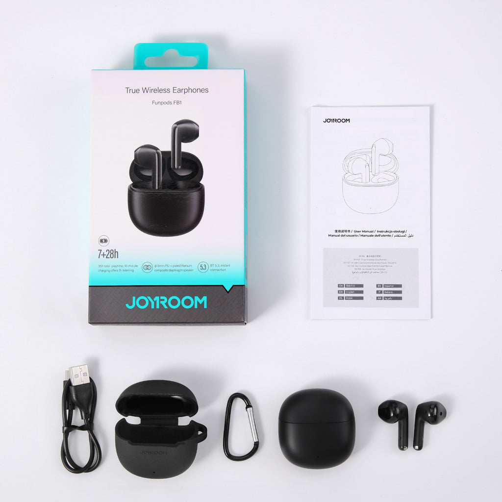 Joyroom JR-FB1 Funpods Bluetooth 6.0 Į ausį TWS Belaidės Ausinės - Juodos -- Headphones