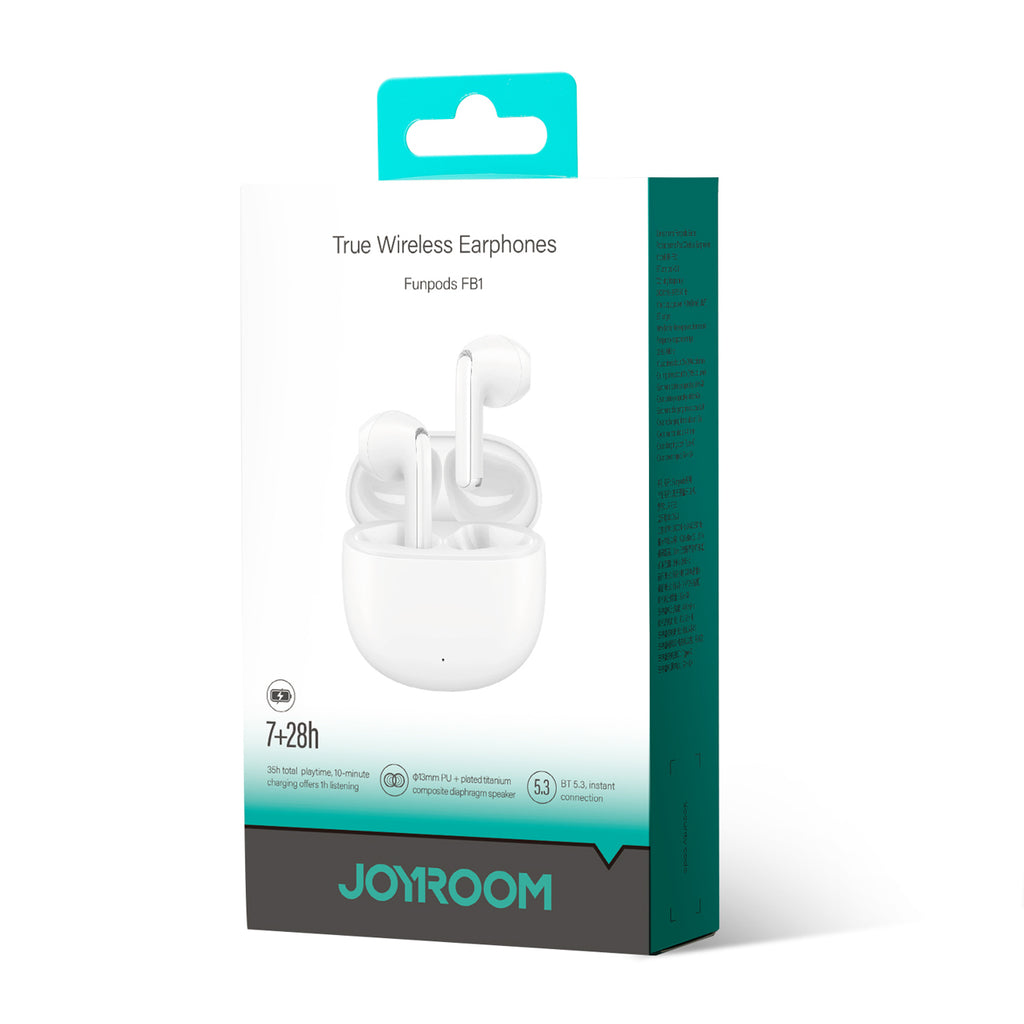 Joyroom JR-FB1 Funpods Bluetooth 6.0 Į ausį TWS Belaidės Ausinės - Baltos -- Headphones