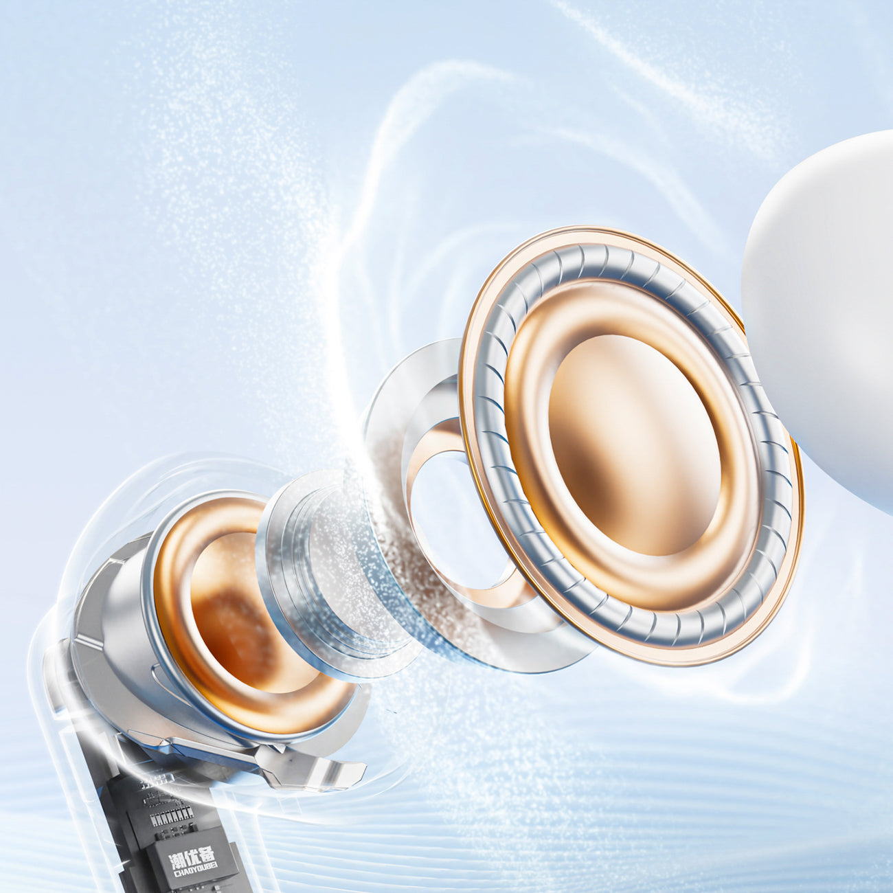 Joyroom JR-FB1 Funpods Bluetooth 6.0 Į ausį TWS Belaidės Ausinės su AI Funkcijomis - Baltos -- Headphones